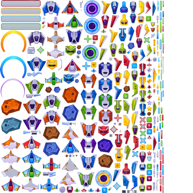 Galaxy Shooter Colorful Sprites
